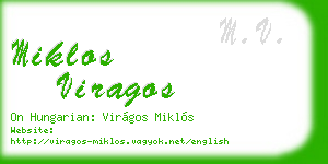 miklos viragos business card
